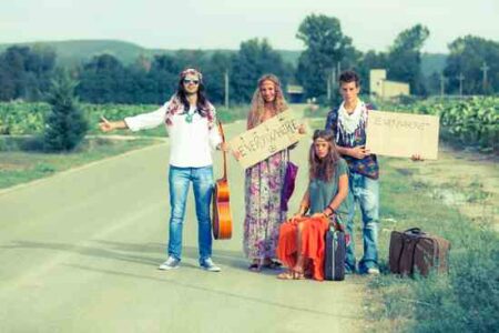Bartering Hitchhiking Rides, Horoscope Readings and Storage Space Image